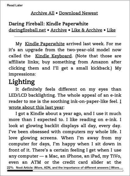 instapaper to kindle